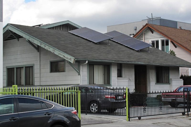 Solar panels on a residential roof